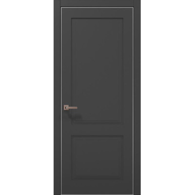 Межкомнатные двери Папа Карло STYLE ST-02 Темно серый супермат, кромка алюминий серый