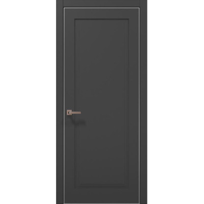 Межкомнатные двери Папа Карло STYLE ST-01 Темно серый супермат, кромка алюминий серый