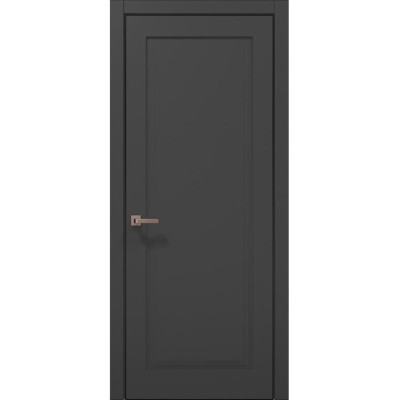 Межкомнатные двери Папа Карло STYLE ST-01 Темно серый супермат, кромка алюминий черный