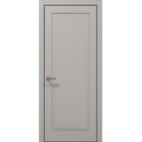 Межкомнатные двери Папа Карло STYLE ST-01 Светло серый супермат, кромка алюминий черный