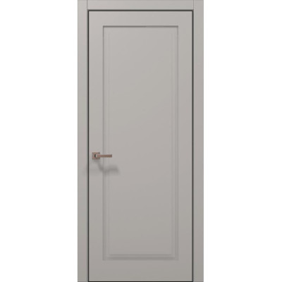 Межкомнатные двери Папа Карло STYLE ST-01 Светло серый супермат, кромка алюминий черный