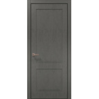 Межкомнатные двери Папа Карло STYLE ST-02 Бетон серый, кромка алюминий черный