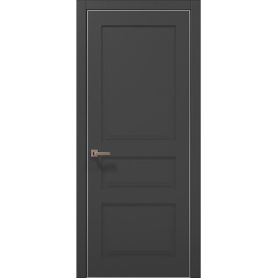 Межкомнатные двери Папа Карло STYLE ST-03 Темно серый супермат, кромка алюминий серый