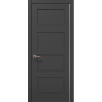 Межкомнатные двери Папа Карло STYLE ST-04 Темно серый супермат, кромка алюминий серый