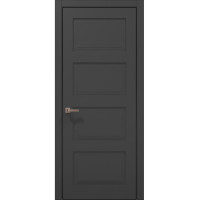 Межкомнатные двери Папа Карло STYLE ST-04 Темно серый супермат, кромка алюминий черный
