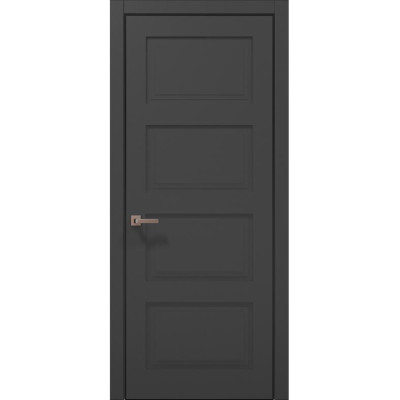 Межкомнатные двери Папа Карло STYLE ST-04 Темно серый супермат, кромка алюминий черный