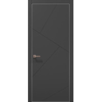 Межкомнатные двери Папа Карло STYLE ST-05 Темно серый супермат, кромка алюминий серый