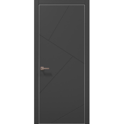 Межкомнатные двери Папа Карло STYLE ST-05 Темно серый супермат, кромка алюминий серый