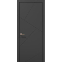 Межкомнатные двери Папа Карло STYLE ST-05 Темно серый супермат, кромка алюминий черный