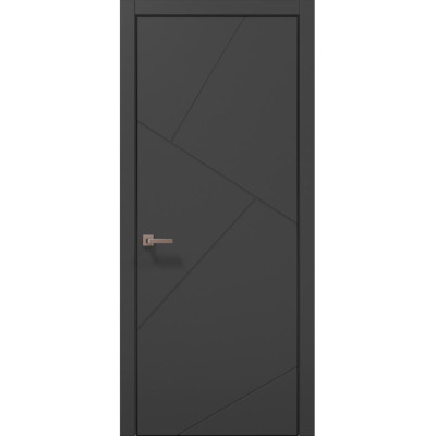 Межкомнатные двери Папа Карло STYLE ST-05 Темно серый супермат, кромка алюминий черный