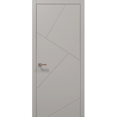 Межкомнатные двери Папа Карло STYLE ST-05 Светло серый супермат, кромка алюминий серый