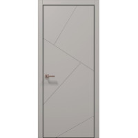 Межкомнатные двери Папа Карло STYLE ST-05 Светло серый супермат, кромка алюминий черный