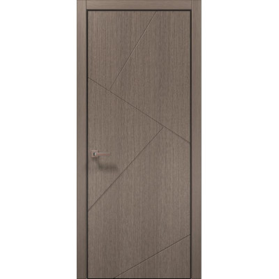 Межкомнатные двери Папа Карло STYLE ST-05 Дуб серый, кромка алюминий черный