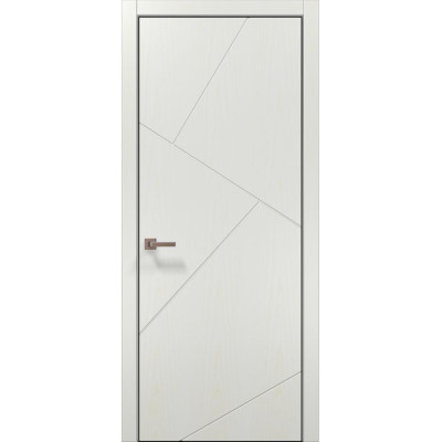 Межкомнатные двери Папа Карло STYLE ST-05 Ясень белый, кромка алюминий черный