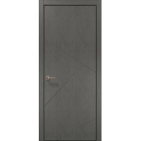 Межкомнатные двери Папа Карло STYLE ST-05 Бетон серый, кромка алюминий черный