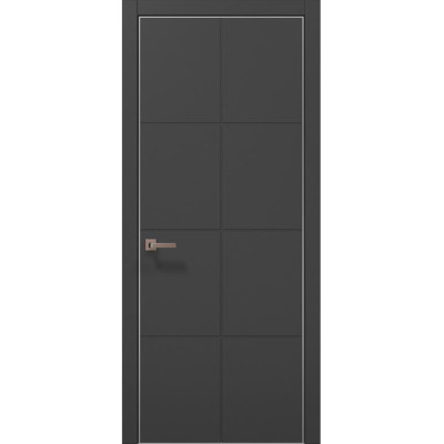 Межкомнатные двери Папа Карло STYLE ST-06 Темно серый супермат, кромка алюминий серый