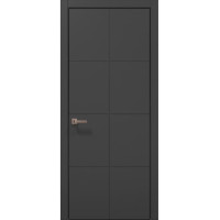 Межкомнатные двери Папа Карло STYLE ST-06 Темно серый супермат, кромка алюминий черный