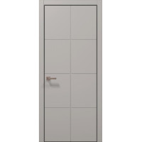 Міжкімнатні двері Папа Карло STYLE ST-06 Світло сірий супермат, кромка алюміній чорний