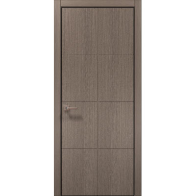 Межкомнатные двери Папа Карло STYLE ST-06 Дуб серый, кромка алюминий черный