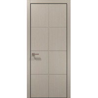 Міжкімнатні двері Папа Карло STYLE ST-06 Дуб кремовий, кромка алюміній чорний