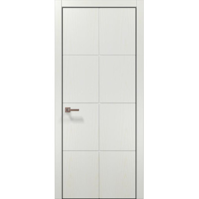 Межкомнатные двери Папа Карло STYLE ST-06 Ясень белый, кромка алюминий черный