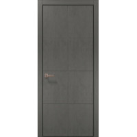 Межкомнатные двери Папа Карло STYLE ST-06 Бетон серый, кромка алюминий черный