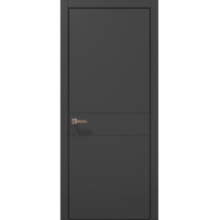 Межкомнатные двери Папа Карло STYLE ST-07 Темно серый супермат, кромка алюминий черный