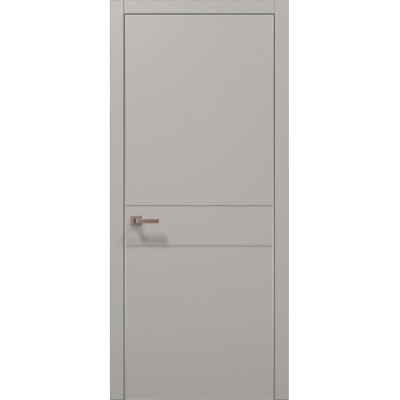 Межкомнатные двери Папа Карло STYLE ST-07 Светло серый супермат, кромка алюминий серый