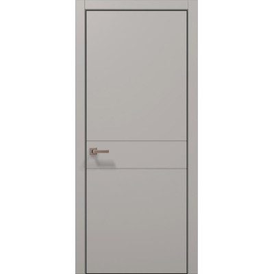 Межкомнатные двери Папа Карло STYLE ST-07 Светло серый супермат, кромка алюминий черный