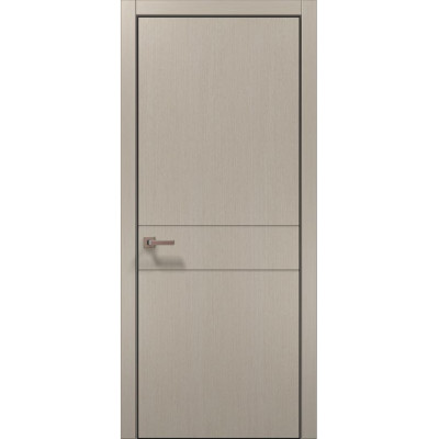 Межкомнатные двери Папа Карло STYLE ST-07 Дуб кремовый, кромка алюминий черный