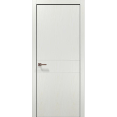 Межкомнатные двери Папа Карло STYLE ST-07 Ясень белый, кромка алюминий черный