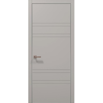 Межкомнатные двери Папа Карло STYLE ST-08 Светло серый супермат, кромка алюминий серый