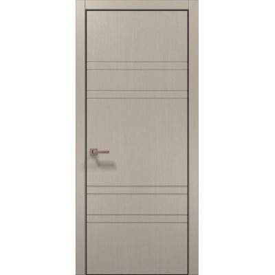 Межкомнатные двери Папа Карло STYLE ST-08 Дуб кремовый, кромка алюминий черный