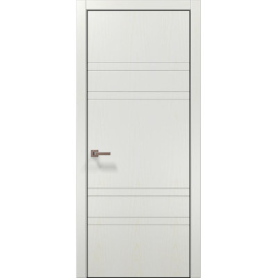 Межкомнатные двери Папа Карло STYLE ST-08 Ясень белый, кромка алюминий черный