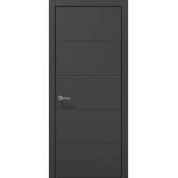 Межкомнатные двери Папа Карло STYLE ST-09 Темно серый супермат, кромка алюминий черный