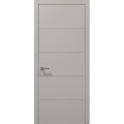 Межкомнатные двери Папа Карло STYLE ST-09 Светло серый супермат, кромка алюминий серый