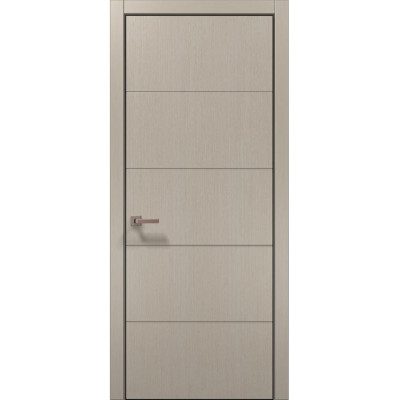 Межкомнатные двери Папа Карло STYLE ST-09 Дуб кремовый, кромка алюминий черный