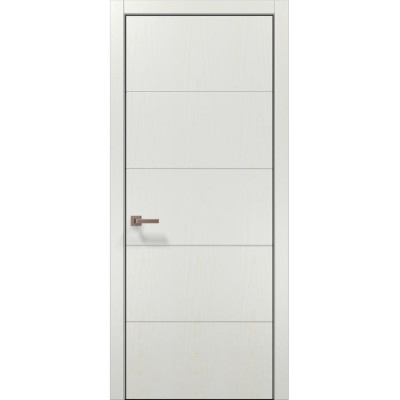 Межкомнатные двери Папа Карло STYLE ST-09 Ясень белый, кромка алюминий черный