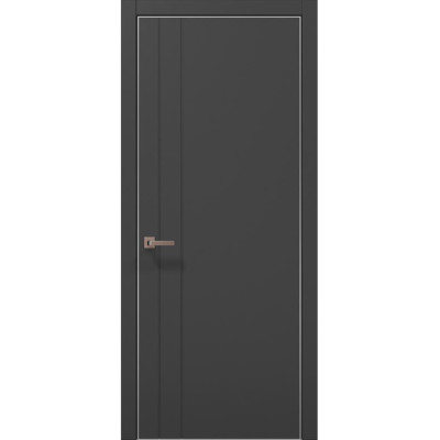 Межкомнатные двери Папа Карло STYLE ST-10 Темно серый супермат, кромка алюминий серый
