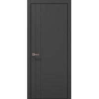 Міжкімнатні двері Папа Карло STYLE ST-10 Темно сірий супермат, кромка алюміній чорний