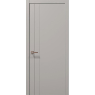 Межкомнатные двери Папа Карло STYLE ST-10 Светло серый супермат, кромка алюминий серый