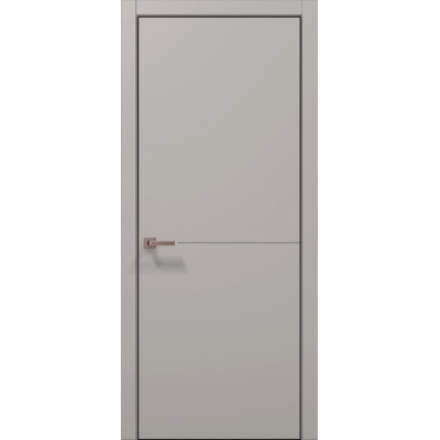 Межкомнатные двери Папа Карло STYLE ST-13 Светло серый супермат, кромка алюминий черный