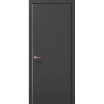 Межкомнатные двери Папа Карло STYLE ST-15 Темно серый супермат, кромка алюминий серый