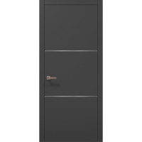 Межкомнатные двери Папа Карло PLATO PL-23 Темно серый супермат, кромка АВС