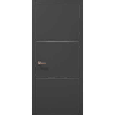 Міжкімнатні двері Папа Карло PLATO PL-23 Темно сірий супермат, кромка АВС