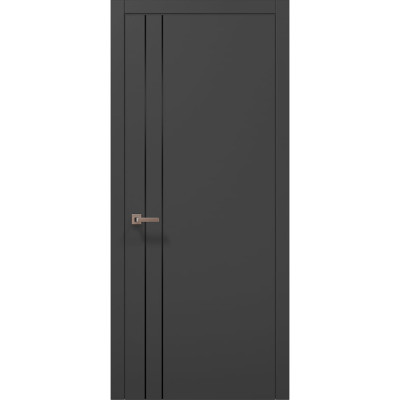 Міжкімнатні двері Папа Карло PLATO PL-24 Темно сірий супермат, кромка АВС