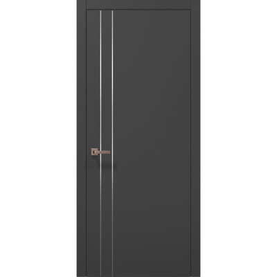 Міжкімнатні двері Папа Карло PLATO PL-24 Темно сірий супермат, кромка АВС