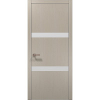 Міжкімнатні двері Папа Карло PLATO PL-25 Дуб кремовий, кромка алюміній срібло
