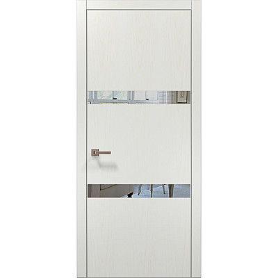 Межкомнатные двери Папа Карло PLATO PL-25 Ясень белый, кромка алюминий серебро