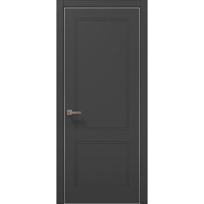 Межкомнатные двери Папа Карло STYLE ST-26 Темно серый супермат, кромка алюминий серый